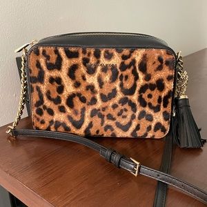 Michael Kors Ginny Leopard Calf Hair Crossbody